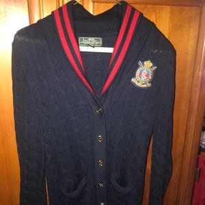 RALPH LAUREN ACTIVE PETITE BLUE CREST SWEATER